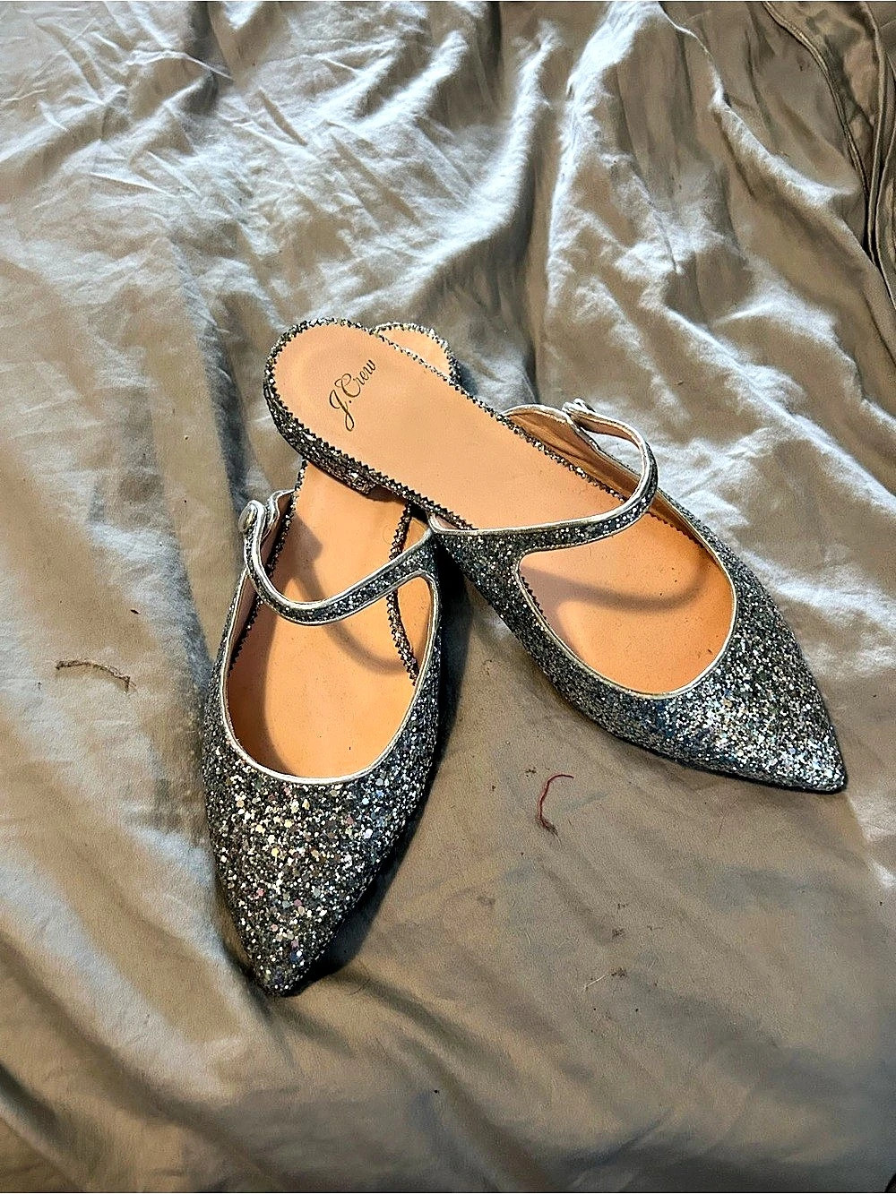 J. Renee Glitter Pointed-Toe Flats Like New